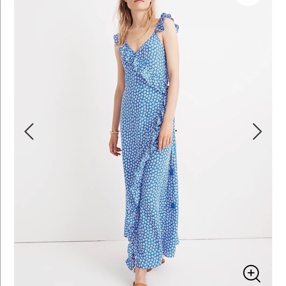 Madewell ruffled wrap floral maxi dress